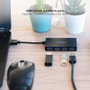 Nano Cable Hub USB 3.0 con 4 Puertos USB-A, Interfaz Plug & Play, Negro - 10.16.4403